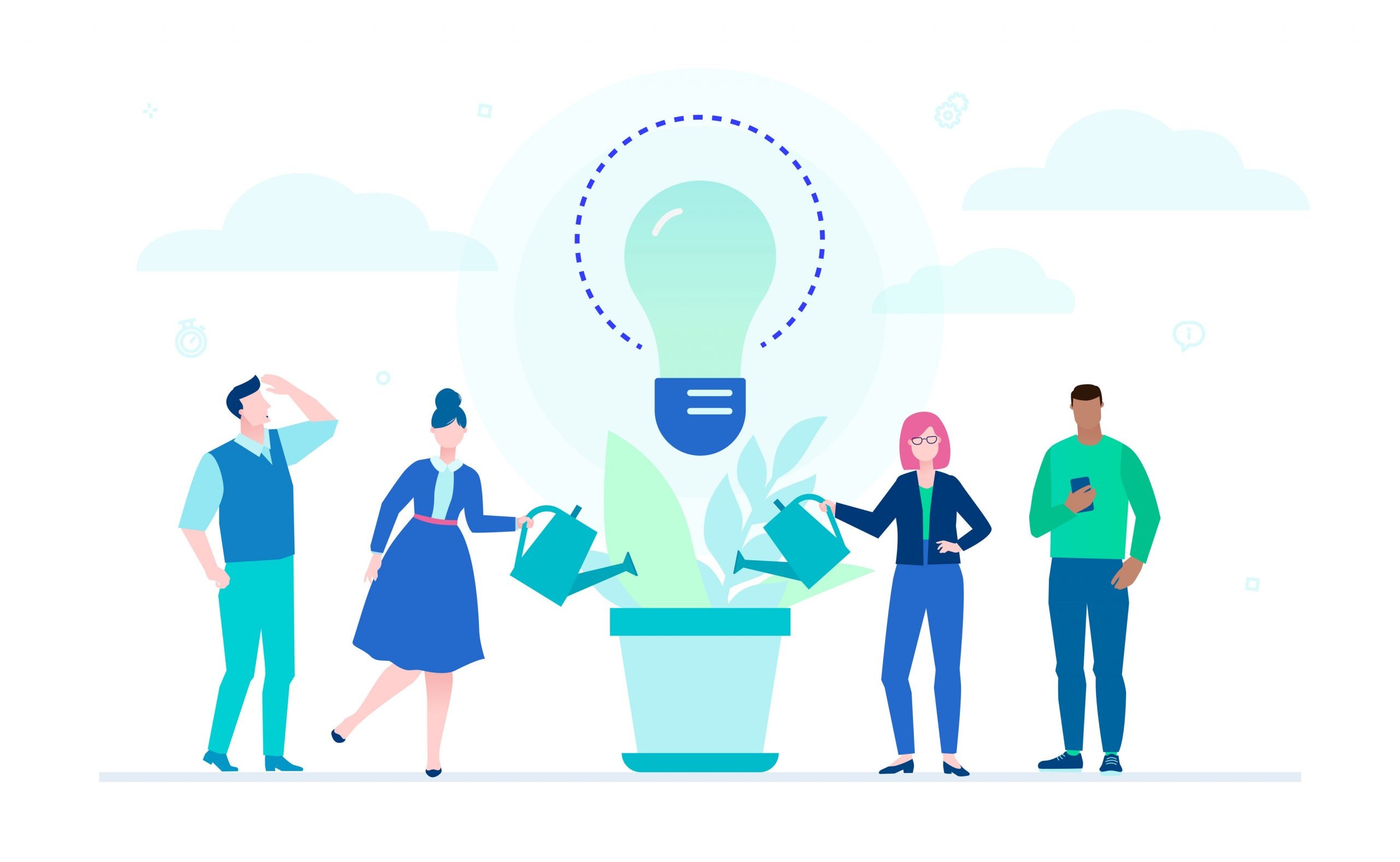 Growing ideas – flat design style illustration